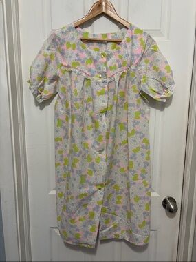 Vintage Floral Nocturne by Lutfy Nightgown Housedress MuMu